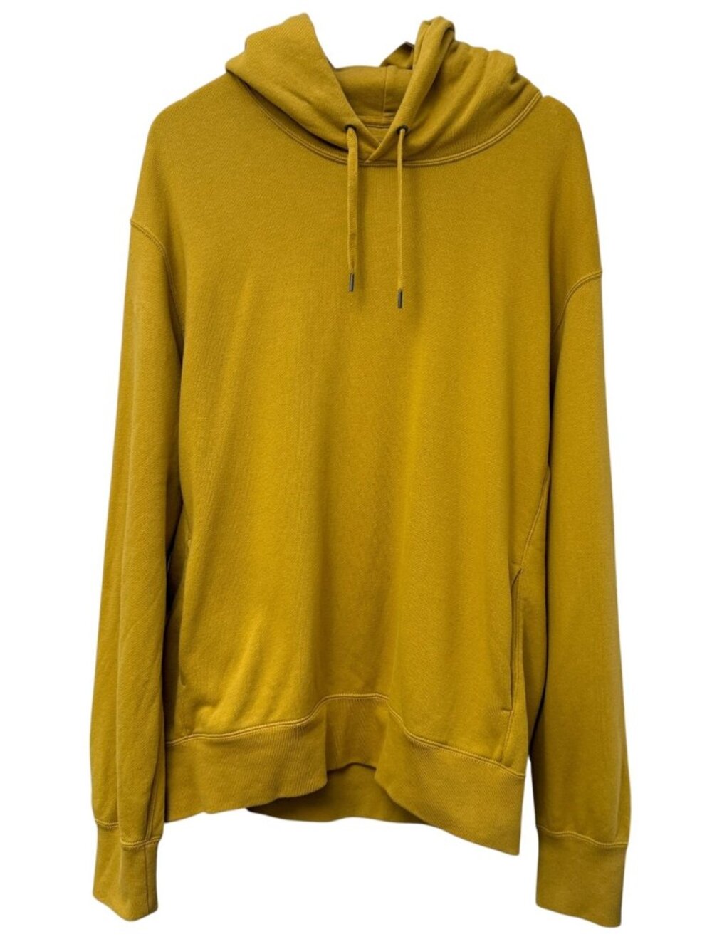 Uniqlo Hoodie Sweatshirt Yellow XXL Mens Pullover Casual Cotton French Terry
